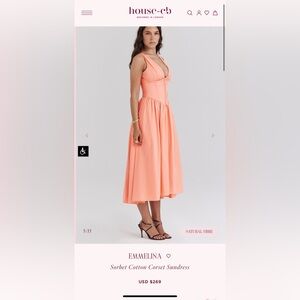 Elegant Orange Sleeveless Dress